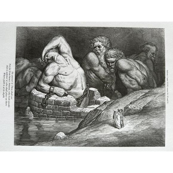 Dore, Titans and Giants, Giant Antaeus, Divine Comedy, Art Print ~ 250803-WH 705 - Picture 2 of 4